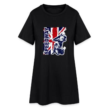 Speedway Racing - Frauen T-Shirt-Kleid - Schwarz - Vorne