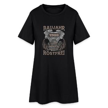 Baujahr und immer noch Rostfrei 1966 - Frauen T-Shirt-Kleid - Schwarz - Vorne