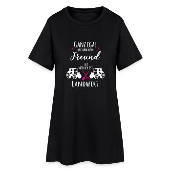 Mein Freund ist Landwirt - Frauen T-Shirt-Kleid - Schwarz - Vorne