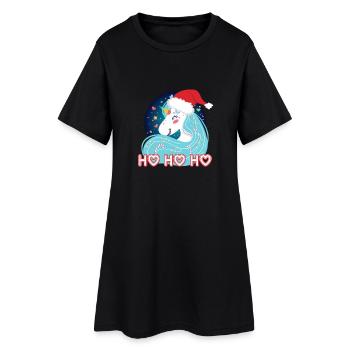 Ho ho ho Noël Unicorn - Robe T-shirt Femme - noir - Devant
