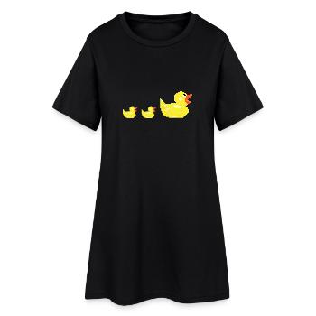 Pixel canards famille mère poussins enfant cadeau - Robe T-shirt Femme - noir - Devant