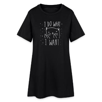 Illustration de motivation de chat fantaisiste - Robe T-shirt Femme - noir - Devant