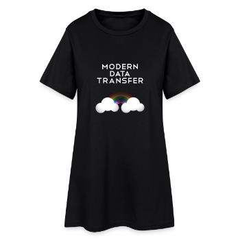 Moderne Datentransfer Wolken Informatiker Geschenk - Frauen T-Shirt-Kleid - Schwarz - Vorne