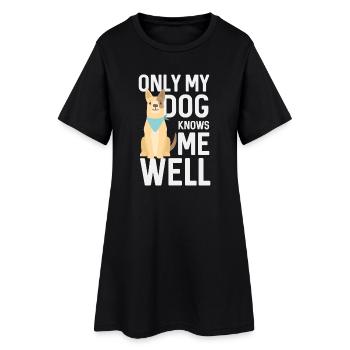 Seul mon chien me connaît bien - Robe T-shirt Femme - noir - Devant