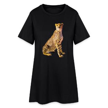 Cheetah Portrait Golden Spots - Women’s T-Shirt Dress - black - Front
