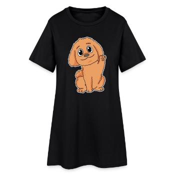 Caniche Chien Race Chien Chiens - Robe T-shirt Femme - noir - Devant
