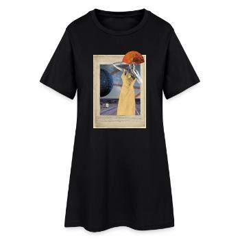 Voyageuse Aventure Van Life Route - Robe T-shirt Femme - noir - Devant