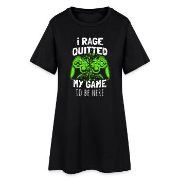 Rage Quit Gaming Spruch Gamer Humor für Zocker - Frauen T-Shirt-Kleid - Schwarz - Vorne