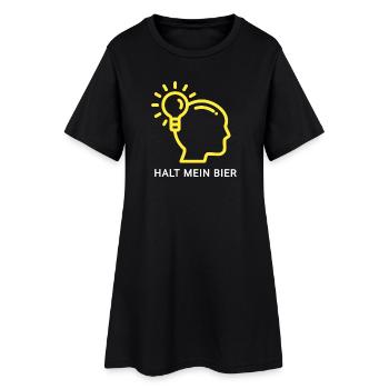 Innovatives Denk-Design mit Lichtsymbol - Frauen T-Shirt-Kleid - Schwarz - Vorne
