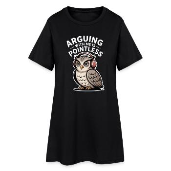 Discuter avec moi est inutile - Robe T-shirt Femme - noir - Devant