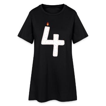 Conception de bougie festive numéro quatre - Robe T-shirt Femme - noir - Devant