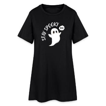 Petit fantôme hanté dessin animé - Robe T-shirt Femme - noir - Devant