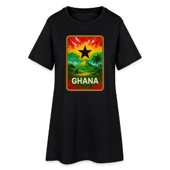 Ghana Pride – Art du style drapeau - Robe T-shirt Femme - noir - Devant