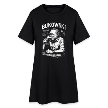 Charles Bukowski Bar Portrait - Robe T-shirt Femme - noir - Devant