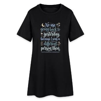 Inspirierendes Zitat – « Yesterday » (Gestern) - Robe T-shirt Femme - noir - Devant