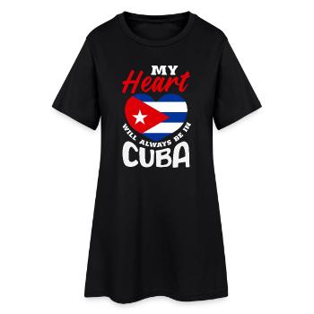 Cuba Pride & Home - Design du drapeau de Cuba - Robe T-shirt Femme - noir - Devant