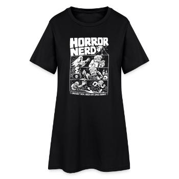 Horror Nerd Gruselt sich mit Spaß - Frauen T-Shirt-Kleid - Schwarz - Vorne