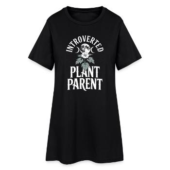 Tee parent de plante introverti - Robe T-shirt Femme - noir - Devant