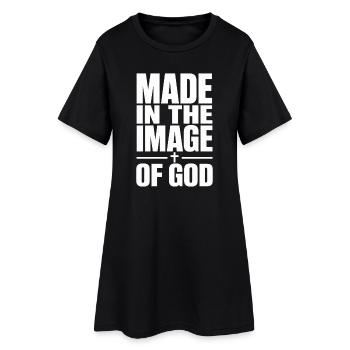 Fait à l’image de Dieu : foi chrétienne - Robe T-shirt Femme - noir - Devant