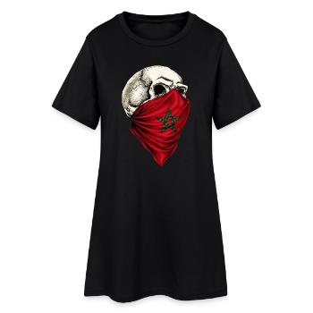 Crâne du drapeau marocain du Maroc - Robe T-shirt Femme - noir - Devant