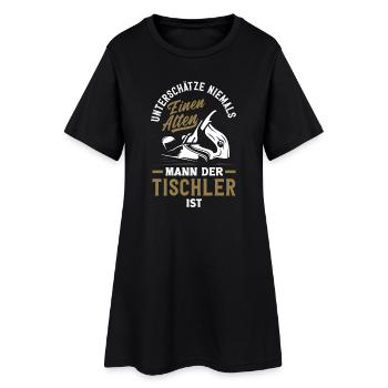 Alter Mann Der Tischler Ist - Frauen T-Shirt-Kleid - Schwarz - Vorne