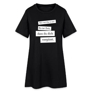 Zeit zum verpissen - Frauen T-Shirt-Kleid - Schwarz - Vorne
