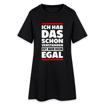 Verstanden Egal Spruch Shirt lustig Geschenkidee - Frauen T-Shirt-Kleid - Schwarz - Vorne