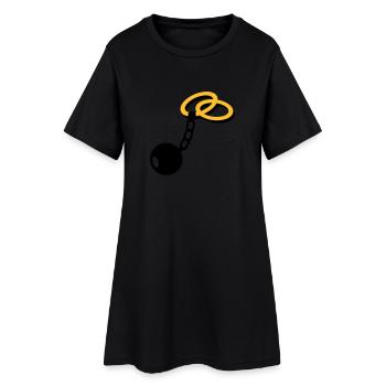 Hochzeit Ringe - Frauen T-Shirt-Kleid - Schwarz - Vorne