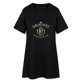 Rétro originale Fait en 1971 cadeau d'anniversaire - Robe T-shirt Femme - noir - Devant