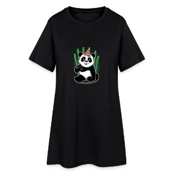 Panda Einhorn / Pandihorn / cadeaux - Robe T-shirt Femme - noir - Devant