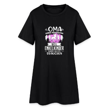 Enkelkinder brauchen wahre Helden - Oma - Frauen T-Shirt-Kleid - Schwarz - Vorne