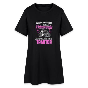 Landwirtschaft diese Prinzessin kommt mit Traktor - Frauen T-Shirt-Kleid - Schwarz - Vorne