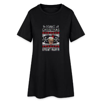 Make Christmas Great Again - Frauen T-Shirt-Kleid - Schwarz - Vorne