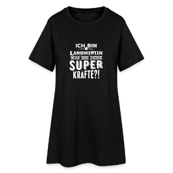 ich bin Landwirtin - was sind deine Superkräfte - Frauen T-Shirt-Kleid - Schwarz - Vorne