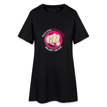 Auch eine Prinzessin ballert dir eine - Frauen T-Shirt-Kleid - Schwarz - Vorne