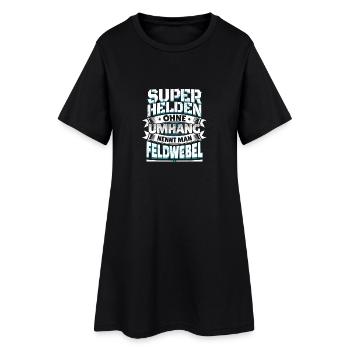 Superheld lustiger Spruch Held Feldwebel Geschenk - Frauen T-Shirt-Kleid - Schwarz - Vorne
