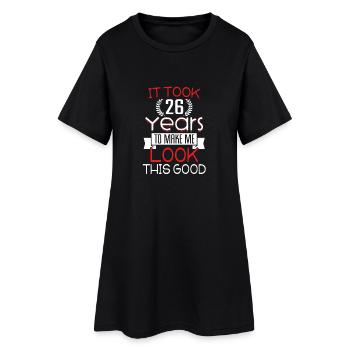 Anniversaire 26 ans · chemise · disant anniversaire - Robe T-shirt Femme - noir - Devant