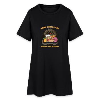 Restauration rapide Amoureux / Cadeau - Robe T-shirt Femme - noir - Devant