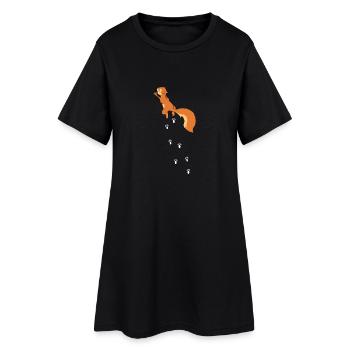 Kletterndes Eichhörnchen Nagetier Squirrel - Frauen T-Shirt-Kleid - Schwarz - Vorne