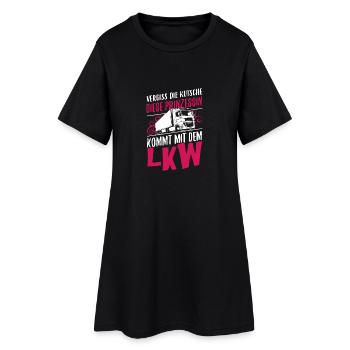 LKW-Fahrerin Shirt · Lastwagen · Truck Prinzessin - Frauen T-Shirt-Kleid - Schwarz - Vorne