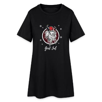 God Jul Vikings scandinaves Joyeux Noël - Robe T-shirt Femme - noir - Devant