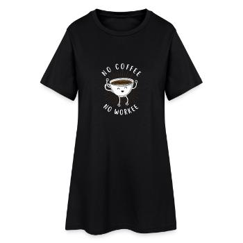 Cadeau café drôle - Robe T-shirt Femme - noir - Devant