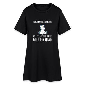Licorne T-shirt - sarcasme - cadeau - Robe T-shirt Femme - noir - Devant