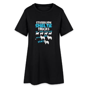 Shirt as a gift for dog owners of a Sheltie - Women’s T-Shirt Dress - black - Front
