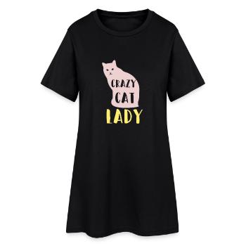 Crazy Cat Lady - Robe T-shirt Femme - noir - Devant