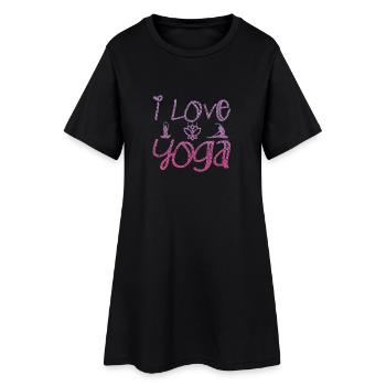 J’aime yoga cadeau Namaste Shanti coeur Joga - Robe T-shirt Femme - noir - Devant