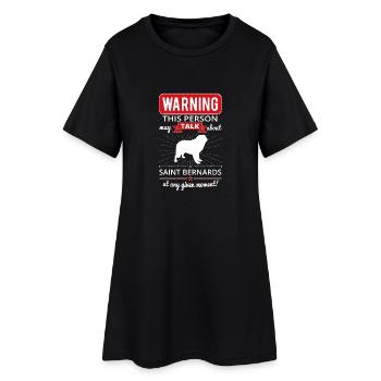Cadeau Shirt Saint Bernard - Robe T-shirt Femme - noir - Devant