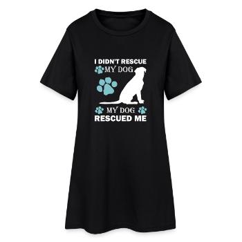 Sauvée de chien d'abri rue Chien Chien - Robe T-shirt Femme - noir - Devant