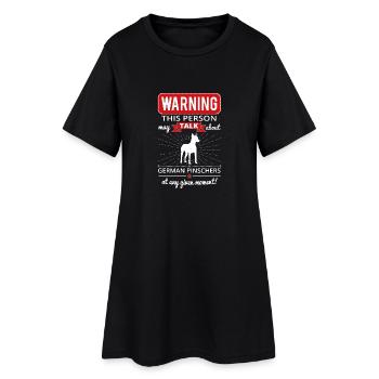 Deutscher Pinscher Shirt Geschenk - Frauen T-Shirt-Kleid - Schwarz - Vorne