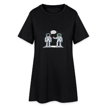 Gesundheit / Astronaut / Geschenk - Frauen T-Shirt-Kleid - Schwarz - Vorne